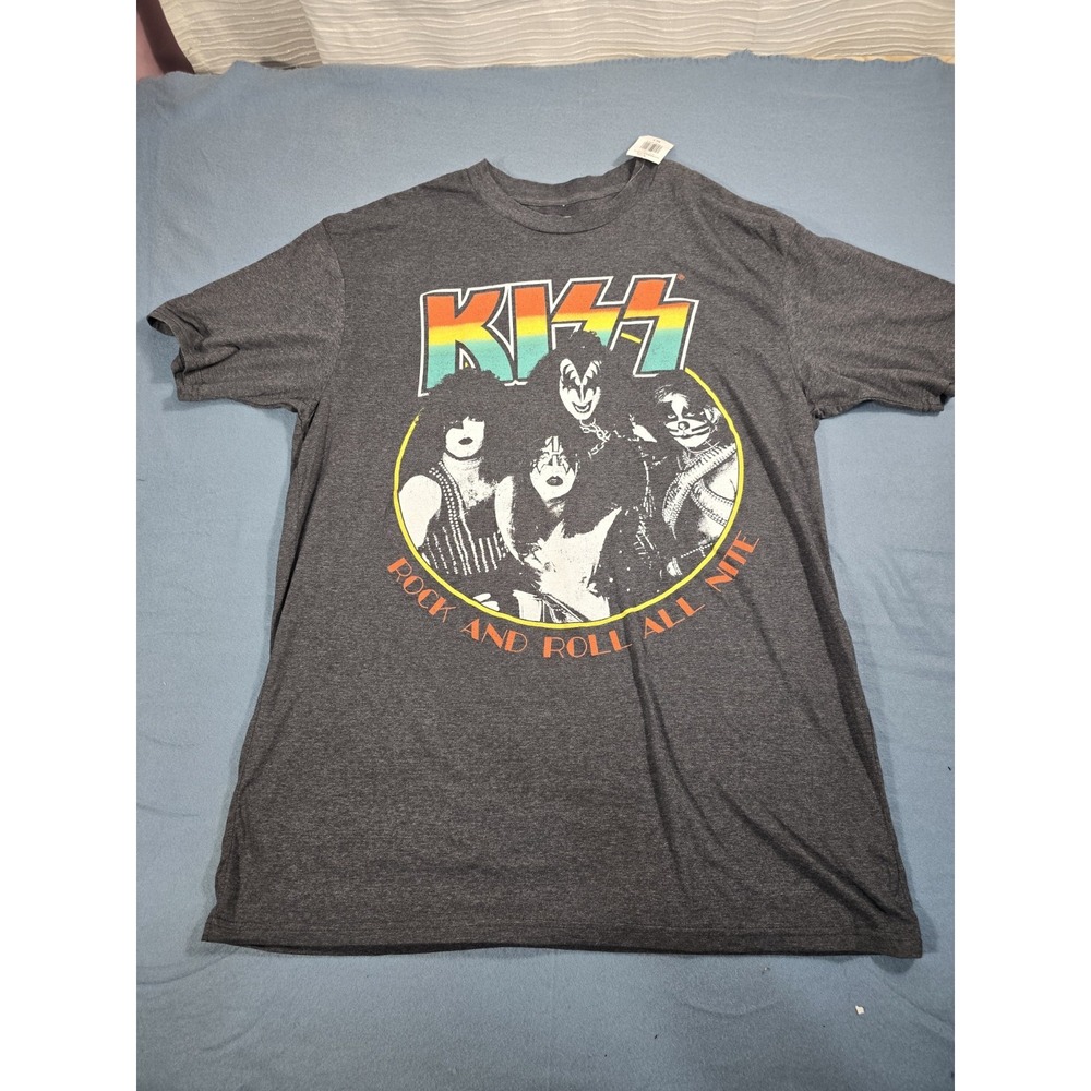 Vintage Style KISS Rock And Roll All Nite Shirt Size XL Graphic Tee Band 80s